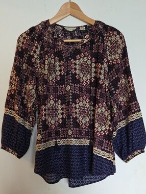 Anthropologie 11 1 Tylho Kay Geometric Boho Blouse